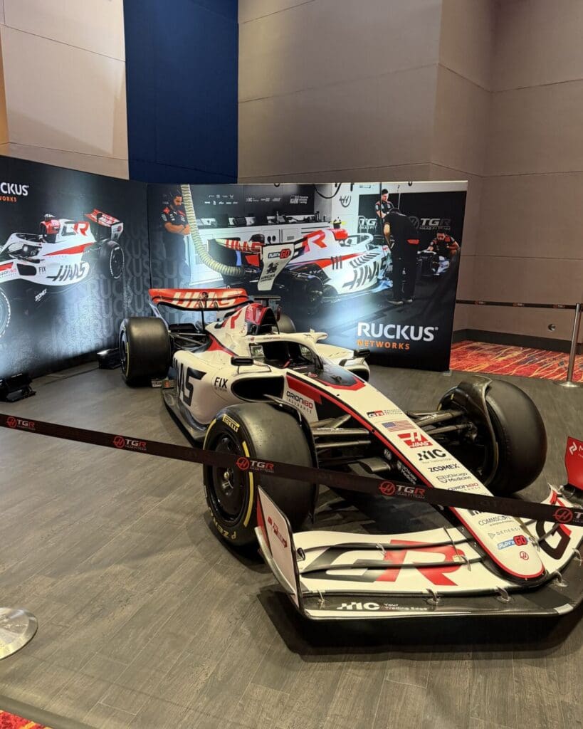 Ruckus Networks delivered a HAAS F1 car in Charlotte
